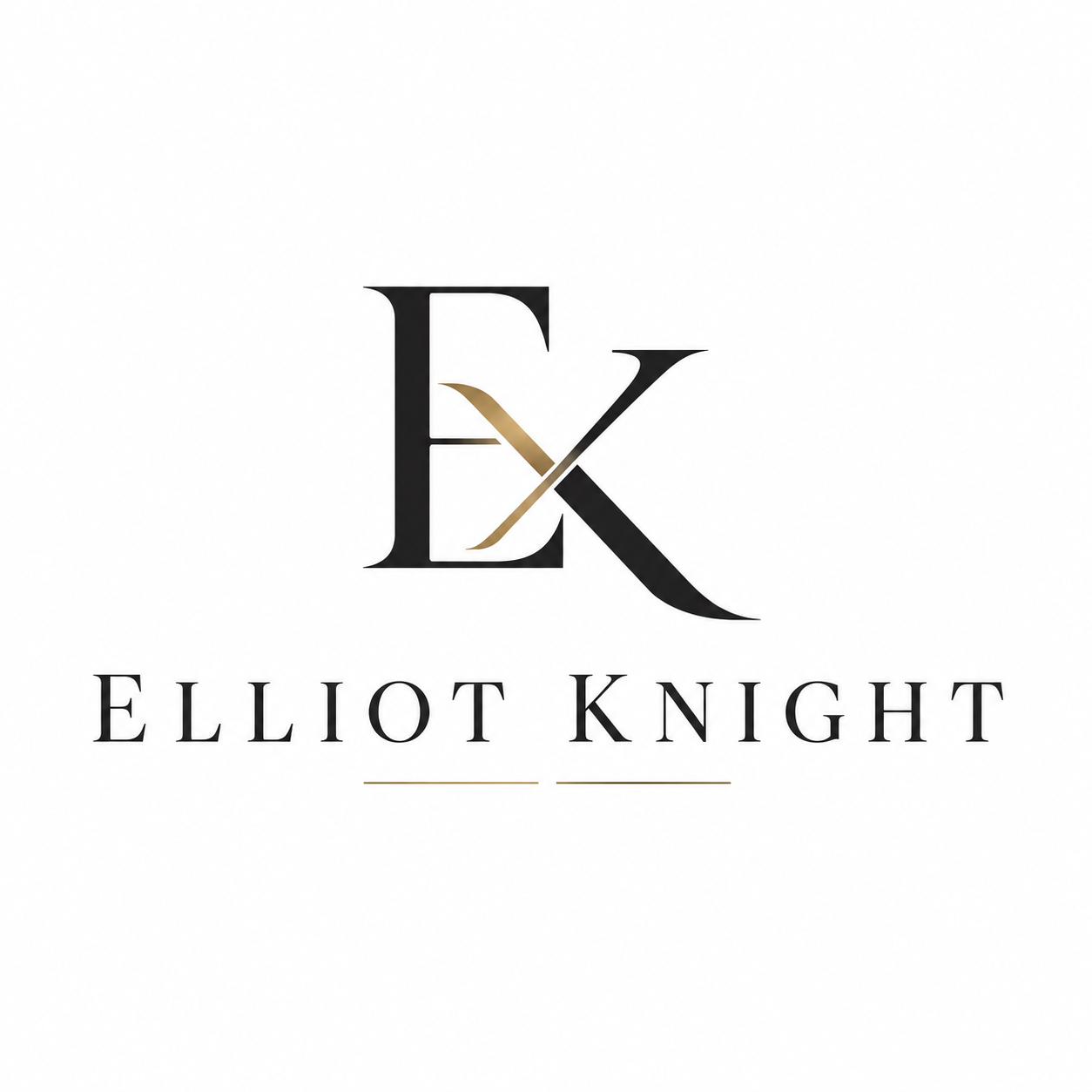 Elliot Knight — black and gold EK monogram
